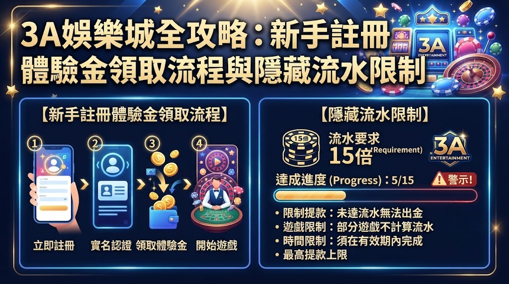 新手註冊體驗金領取流程與隱藏流水限制